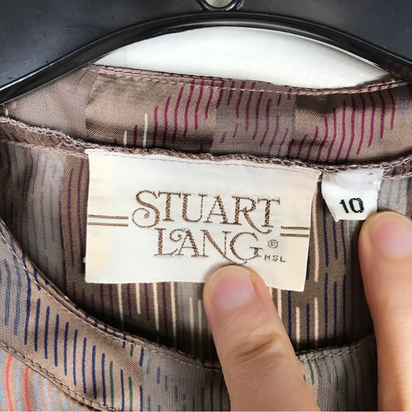 Vintage Stuart Lang Silky Pleated Blouse - Picture 11 of 11